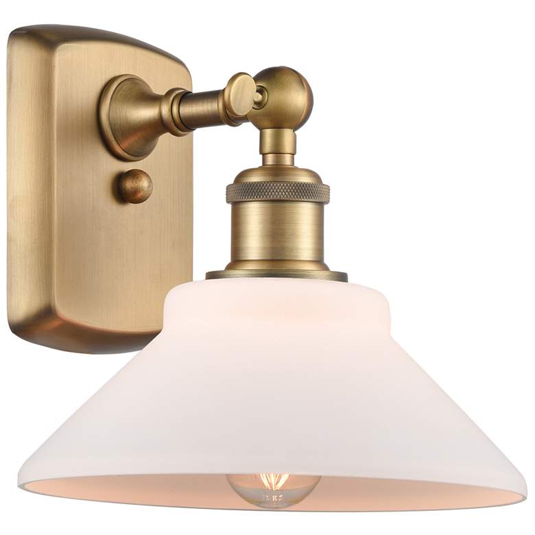 Image 1 Orwell 8" Brushed Brass Sconce w/ Matte White Shade