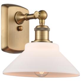 Orwell 8" Brushed Brass Sconce w/ Matte White Shade Orwell 8" Brushed Brass Sconce w/ Matte White Shade