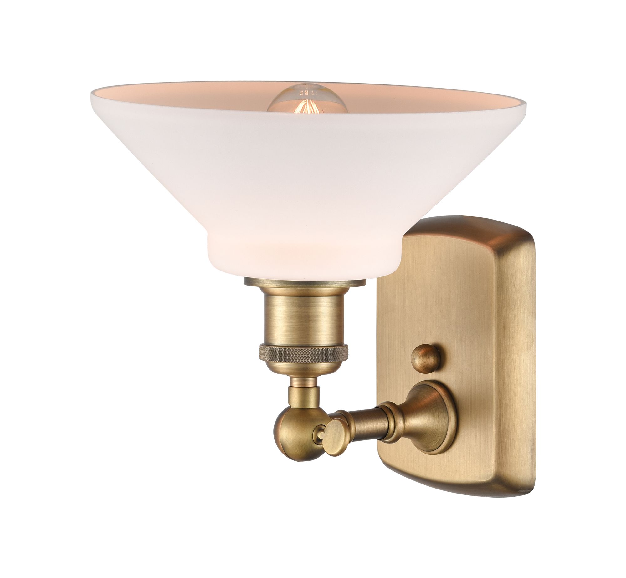Image 6 Orwell 8" Brushed Brass Sconce w/ Matte White Shade more views
