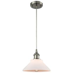 Orwell 8" Brushed Satin Nickel Cord Hung Mini Pendant w/ Matte White S