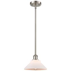 Orwell 8" Brushed Satin Nickel Mini Pendant w/ Matte White Shade