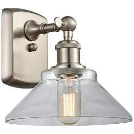 Image1 of Orwell 8" Brushed Satin Nickel Sconce w/ Clear Shade