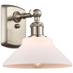 Orwell 8" Brushed Satin Nickel Sconce w/ Matte White Shade