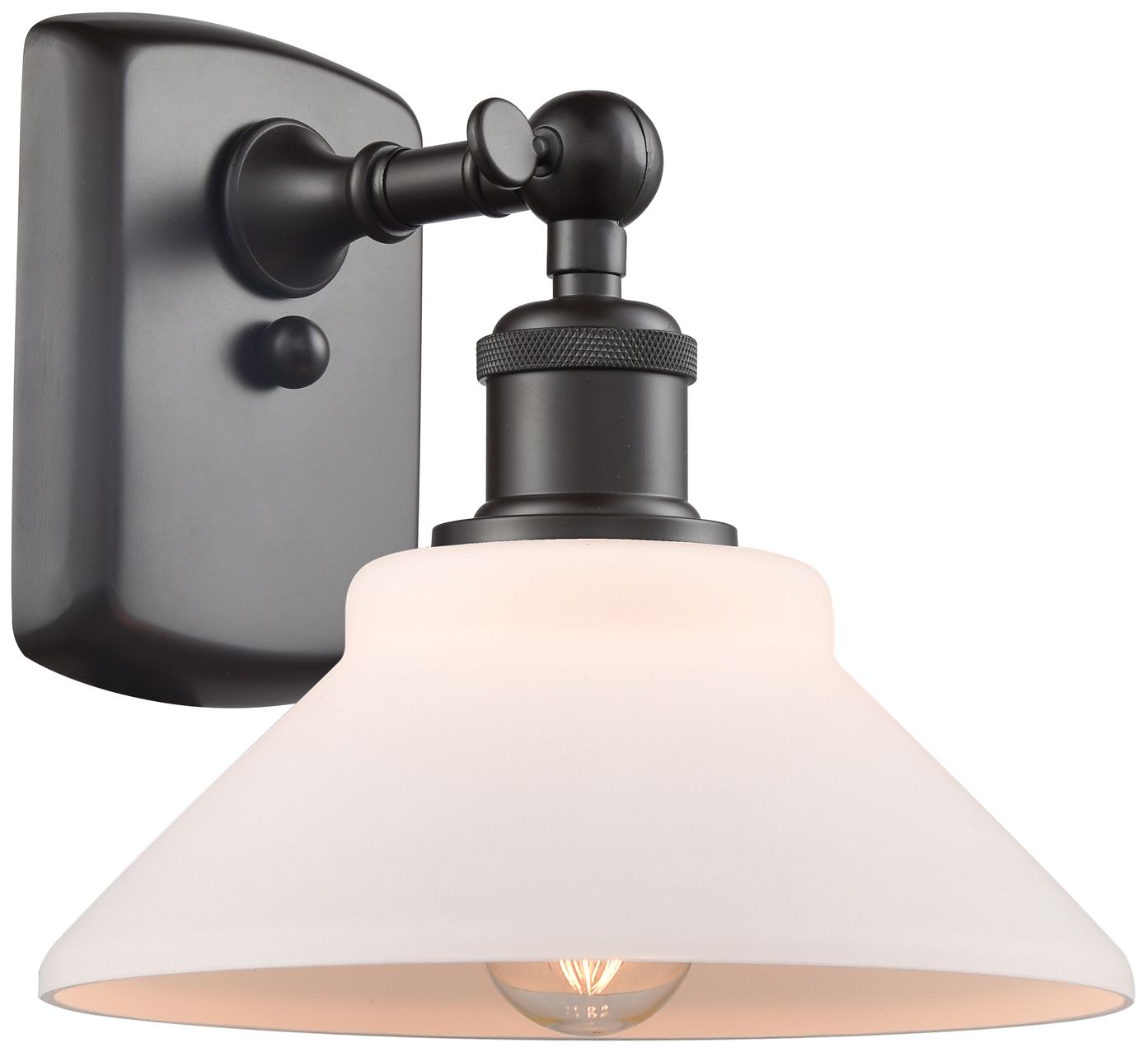 Orwell 8" High Oil-Rubbed Bronze White Glass Wall Sconce