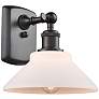 1_Orwell 8" High Oil-Rubbed Bronze White Glass Wall Sconce