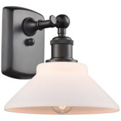 Orwell 8" High Oil-Rubbed Bronze White Glass Wall Sconce