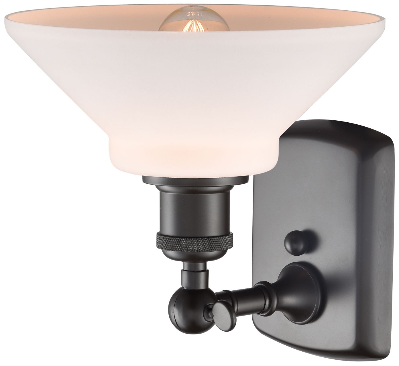 Image 2 Orwell 8" High Oil-Rubbed Bronze White Glass Wall Sconce more views