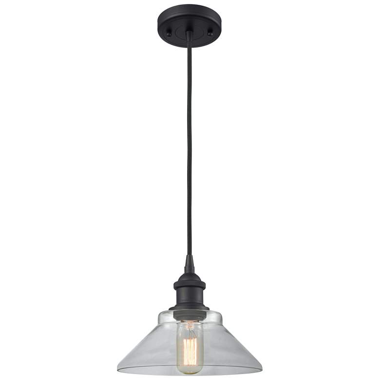 Image 1 Orwell 8" LED Mini Pendant - Matte Black - Clear Shade