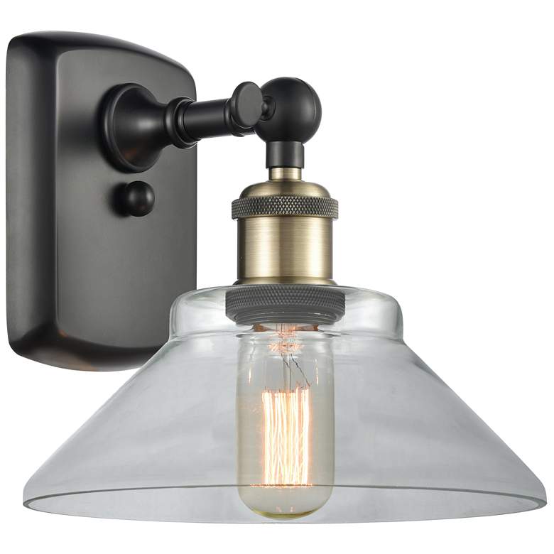Image 1 Orwell 8" LED Sconce - Black Brass Finish - Clear Shade