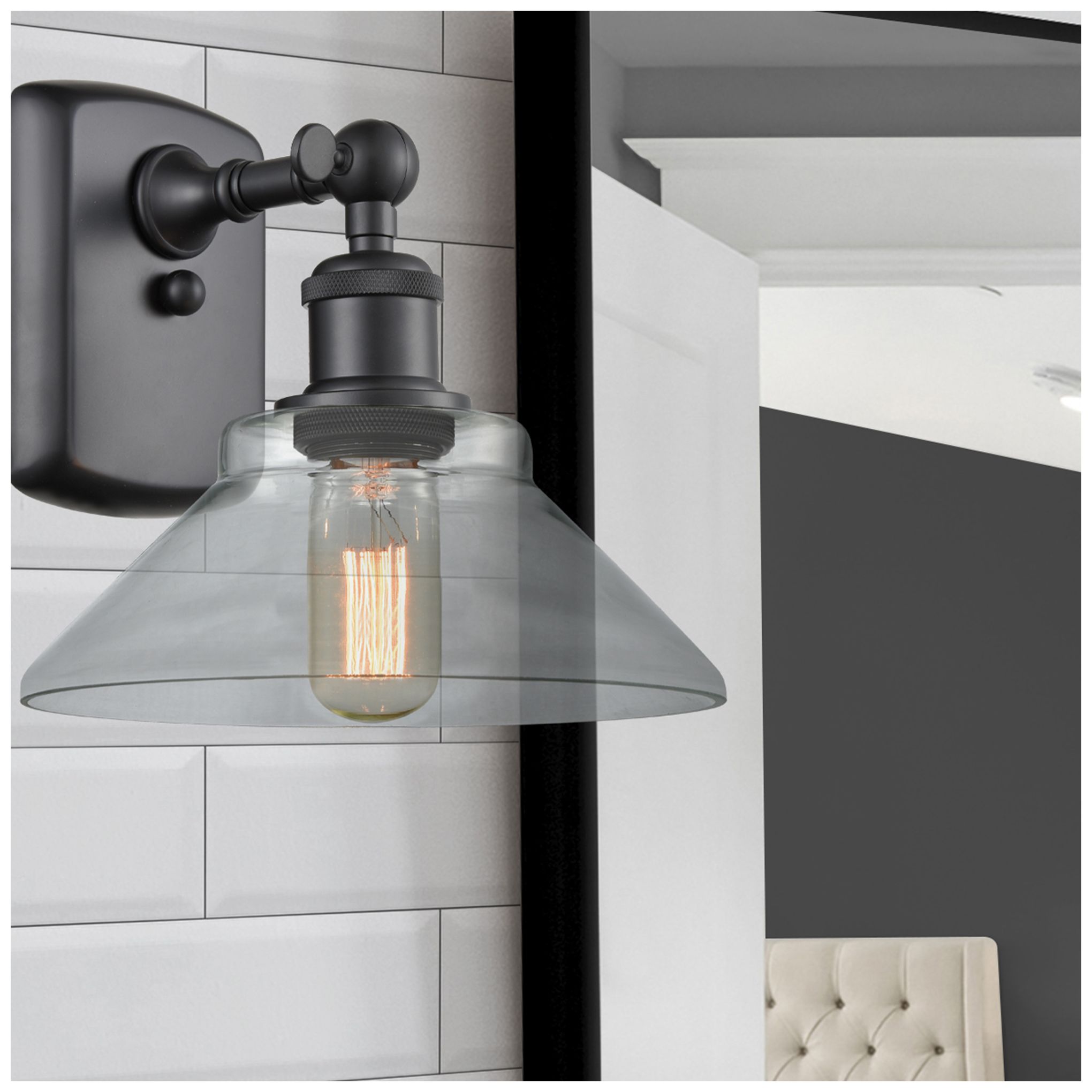 Image 3 Orwell 8" LED Sconce - Matte Black Finish - Clear Shade more views