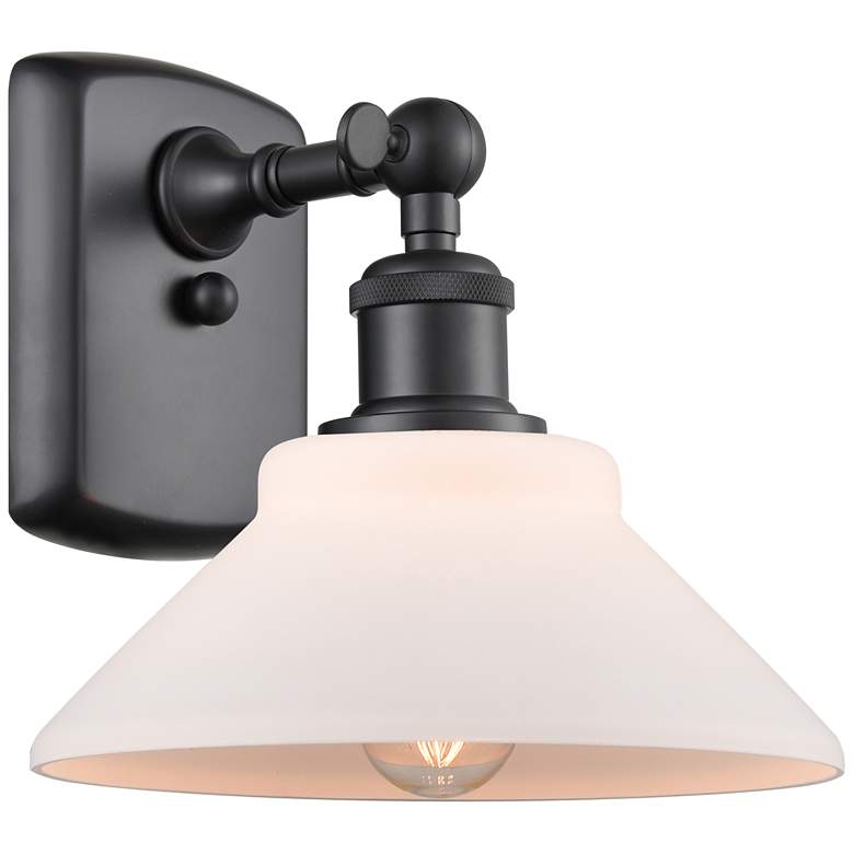 Image 1 Orwell 8" LED Sconce - Matte Black Finish - Matte White Shade