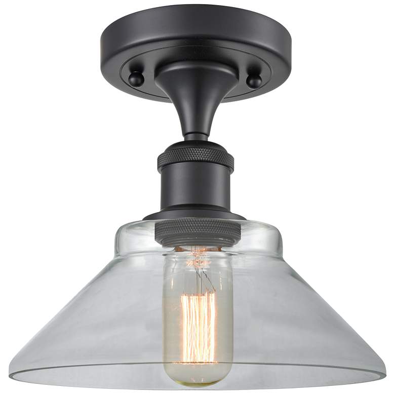 Image 1 Orwell 8" LED Semi-Flush Mount - Matte Black - Clear Shade
