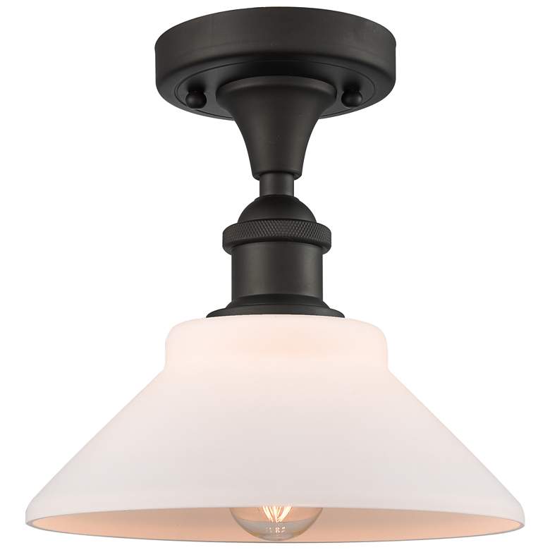 Image 1 Orwell 8" LED Semi-Flush Mount - Oil Rubbed Bronze - Matte White Shad