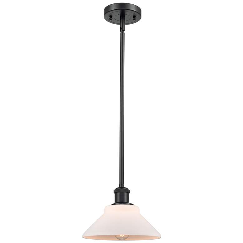 Image 1 Orwell 8" Matte Black Mini Pendant w/ Matte White Shade