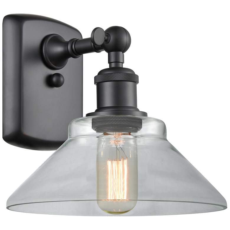 Image 1 Orwell 8" Matte Black Sconce w/ Clear Shade