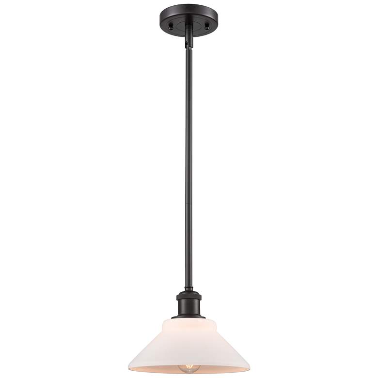 Image 1 Orwell 8" Oil Rubbed Bronze Mini Pendant w/ Matte White Shade