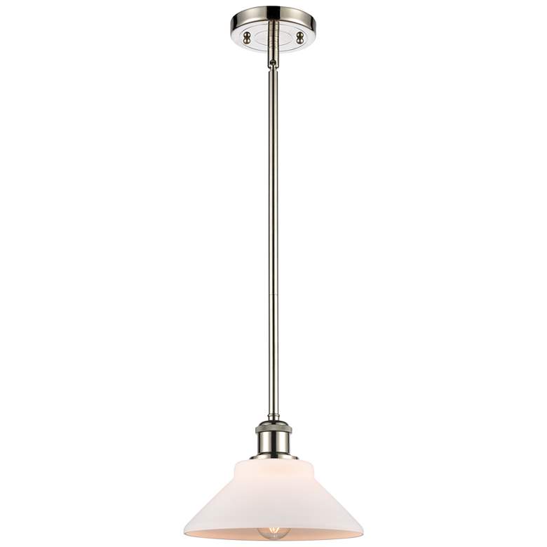 Image 1 Orwell 8" Polished Nickel Mini Pendant w/ Matte White Shade