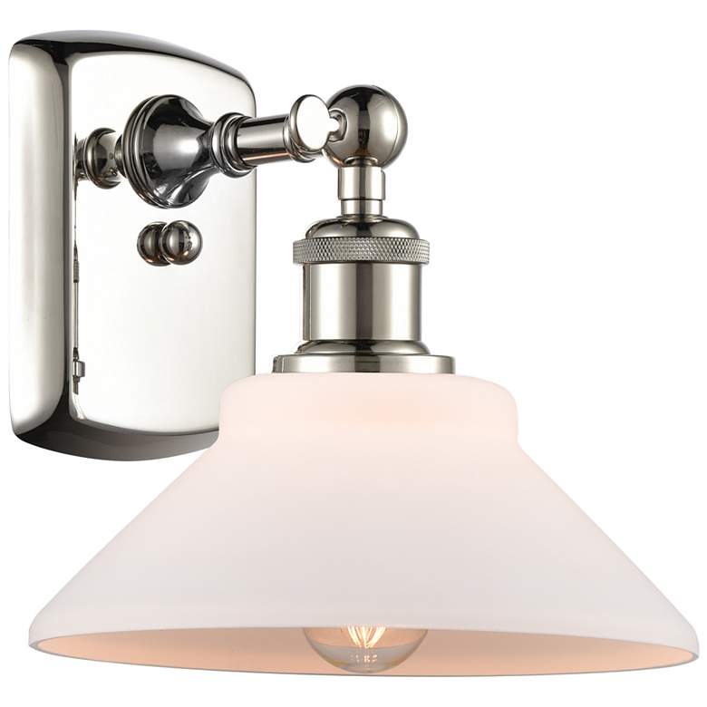 Image 1 Orwell 8" Polished Nickel Sconce w/ Matte White Shade