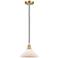 Orwell 8" Satin Gold Cord Hung Mini Pendant w/ Matte White Shade