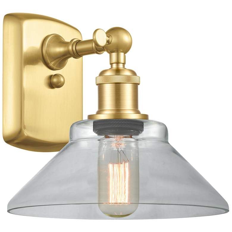 Image 1 Orwell 8" Satin Gold Sconce w/ Clear Shade