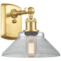 Orwell 8" Satin Gold Sconce w/ Clear Shade