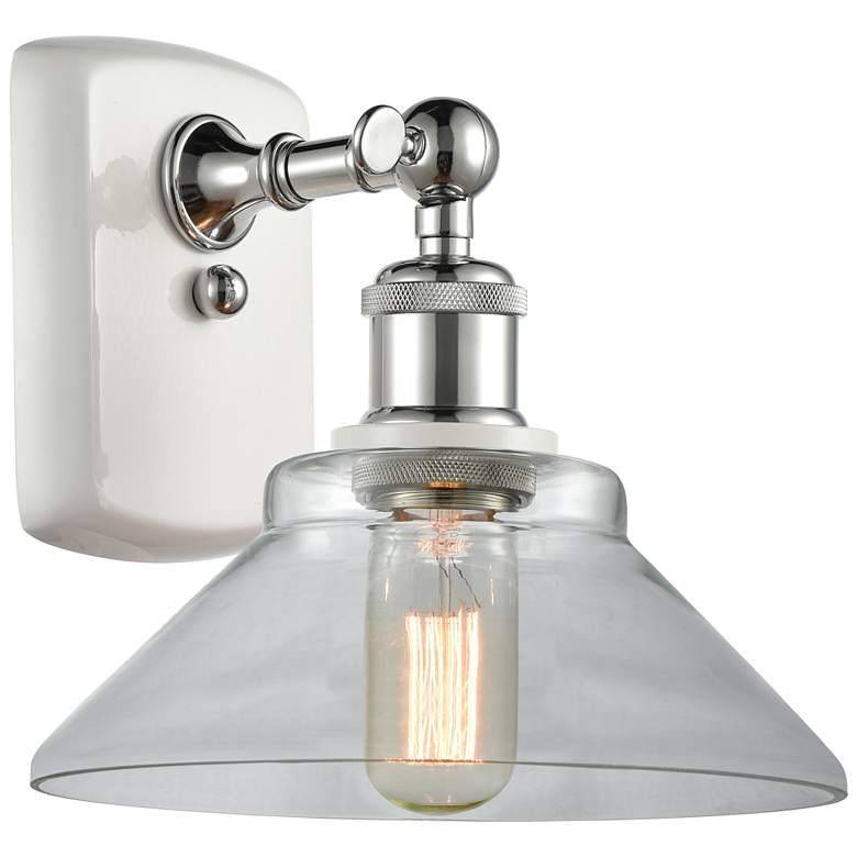 Image 1 Orwell 8 inch White &#38; Chrome Sconce w/ Clear Shade