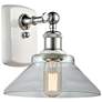Orwell 8" White &#38; Chrome Sconce w/ Clear Shade