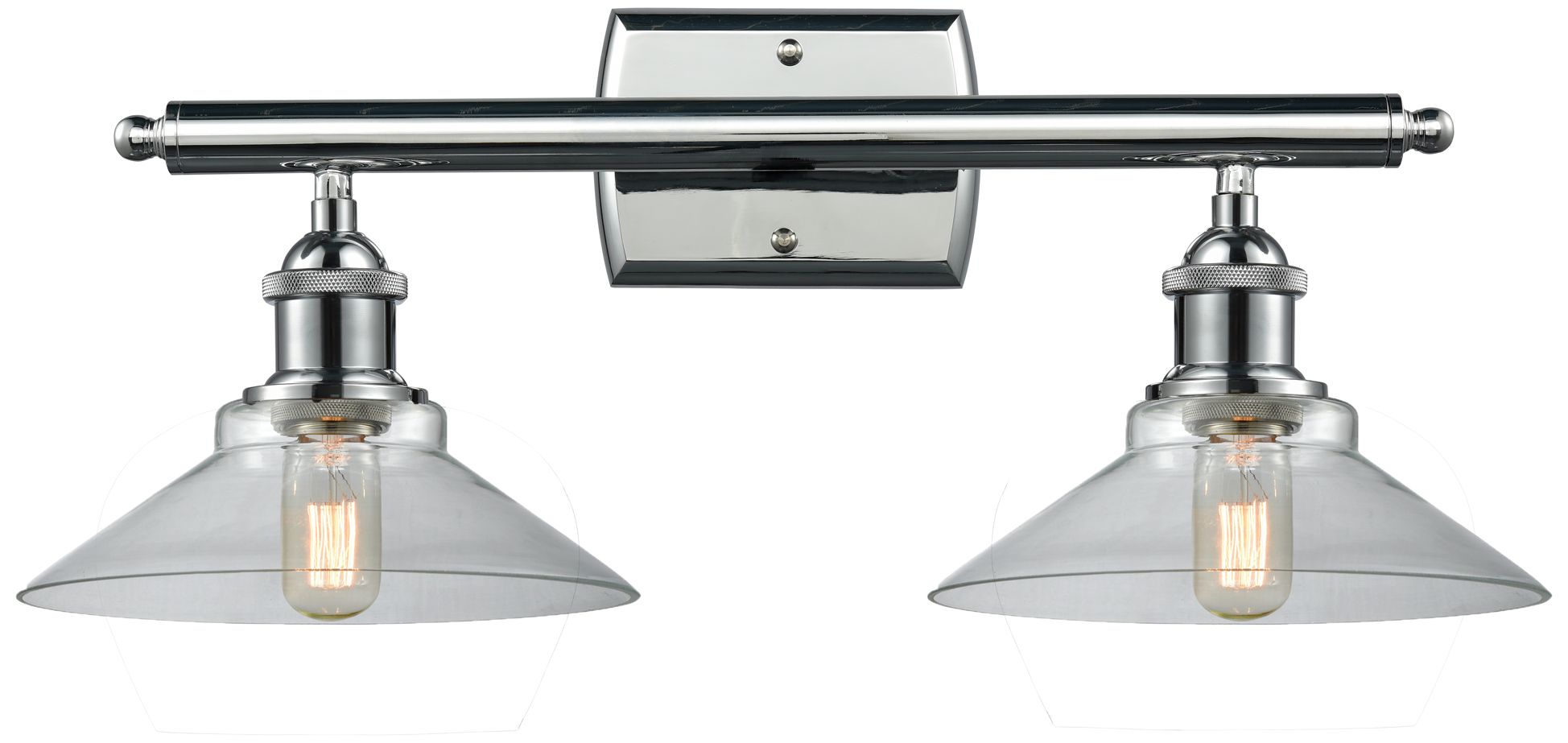 Orwell 8"H Polished Chrome and Clear Glass 2-Light Sconce