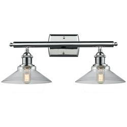 Orwell 8"H Polished Chrome and Clear Glass 2-Light Sconce
