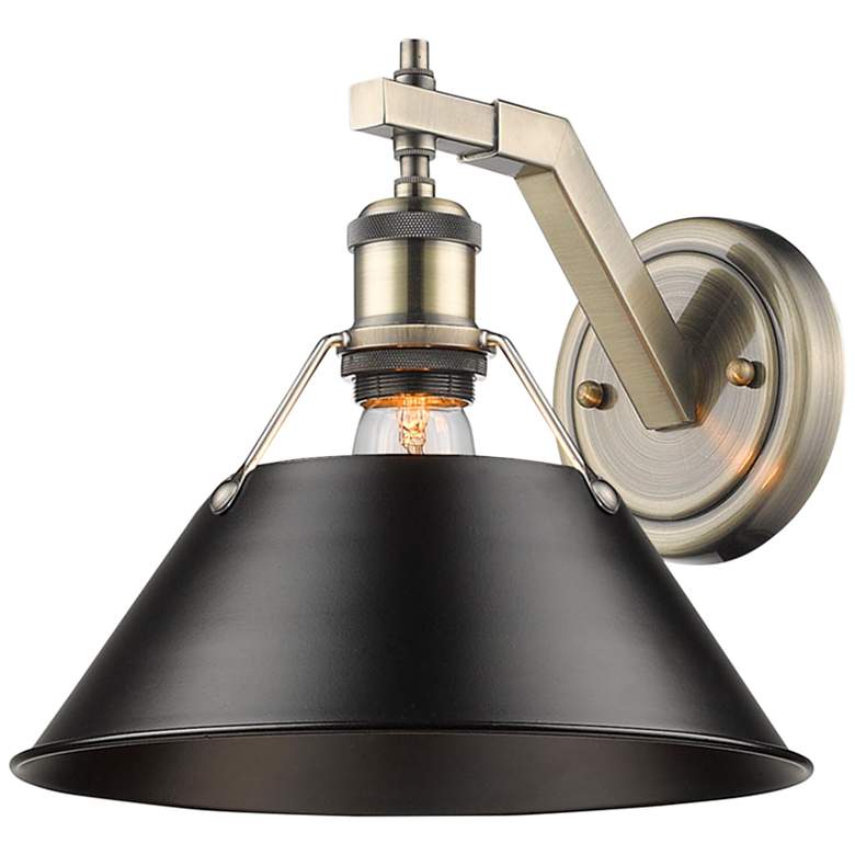 Image 3 Orwell 9 3/4" High Aged Brass Metal Wall Sconce more views