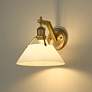 4_Orwell 9 3/4" High Brushed Champagne Bronze Wall Sconce more views