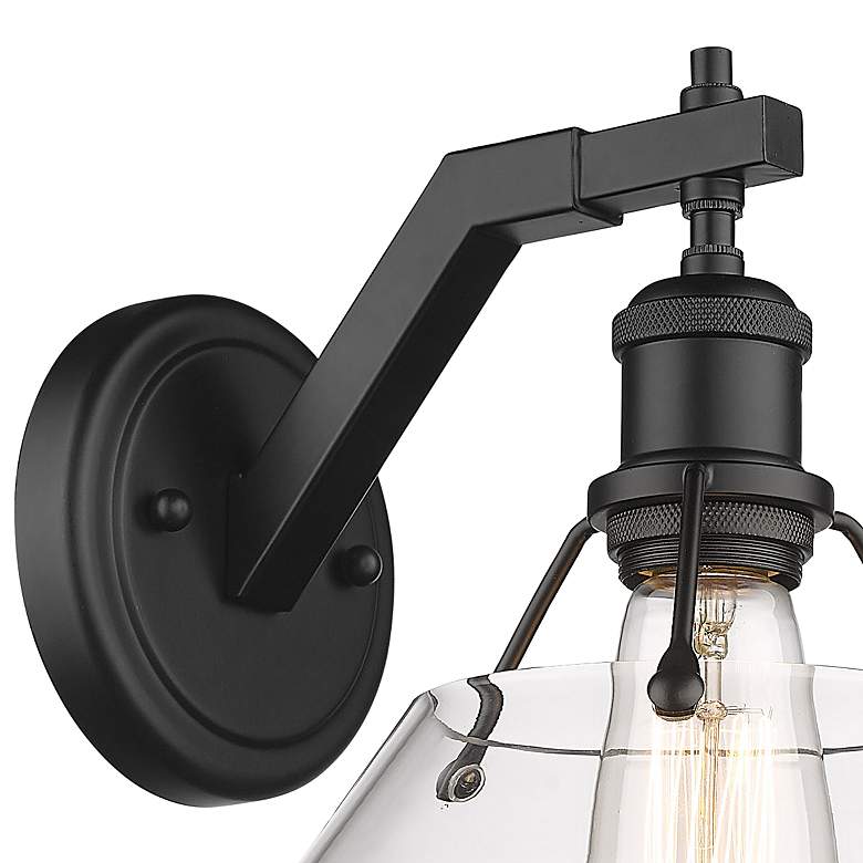 Image 4 Orwell 9 3/4" High Matte Black Clear Glass Wall Sconce more views