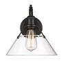 4_Orwell 9 3/4" High Matte Black Clear Glass Wall Sconce more views