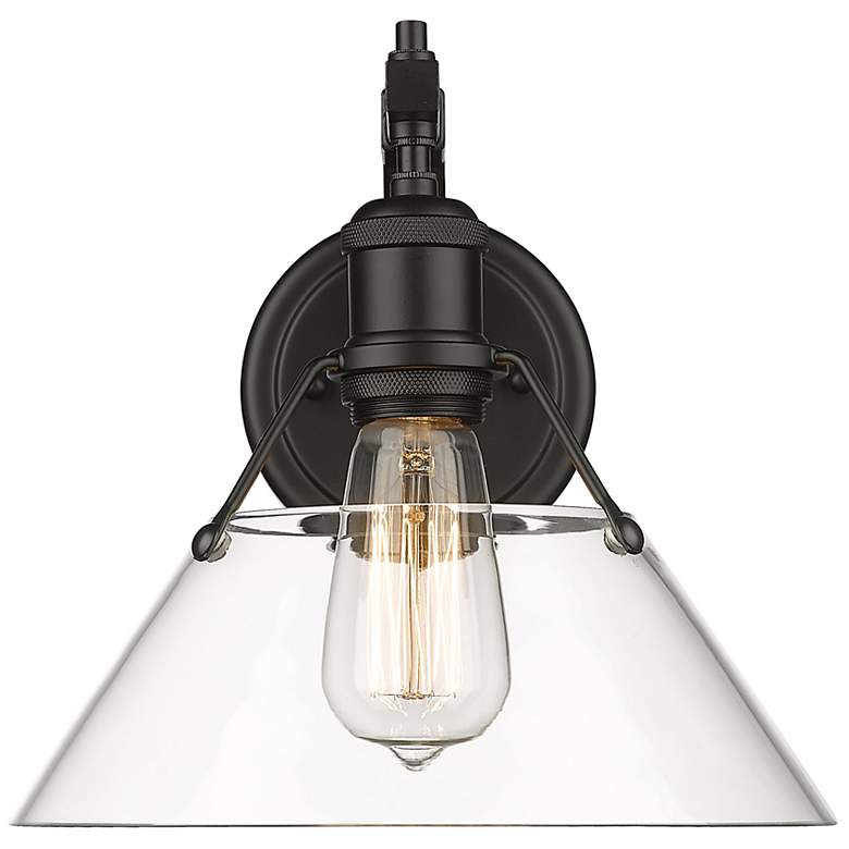 Image 5 Orwell 9 3/4" High Matte Black Clear Glass Wall Sconce more views