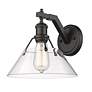 5_Orwell 9 3/4" High Matte Black Clear Glass Wall Sconce more views