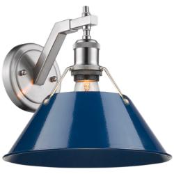 Orwell 9 3/4&quot; High Pewter Navy Blue Wall Sconce