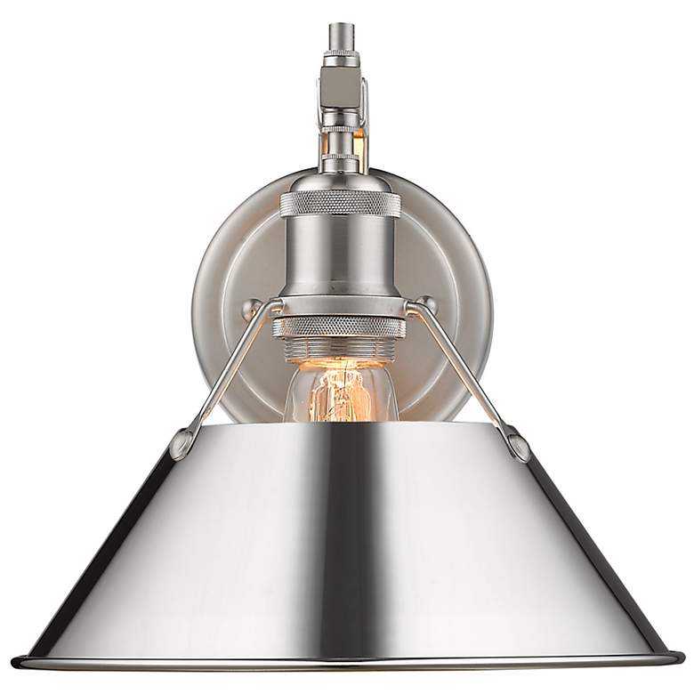 Image 1 Orwell 9 3/4" High Pewter with Chrome Wall Sconce