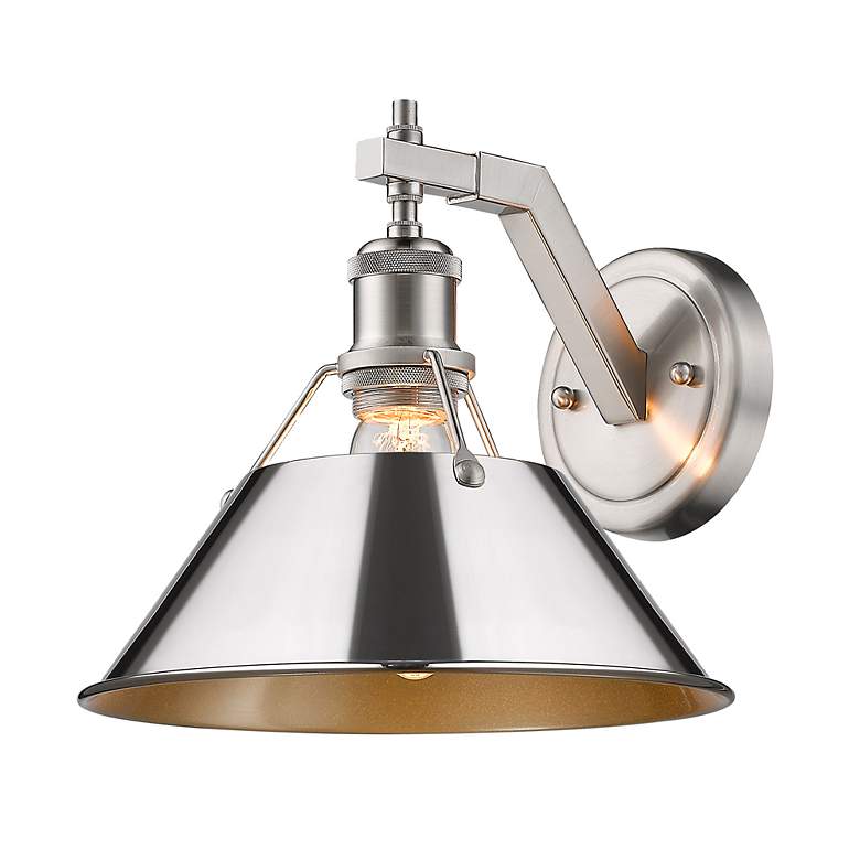 Image 2 Orwell 9 3/4" High Pewter with Chrome Wall Sconce more views