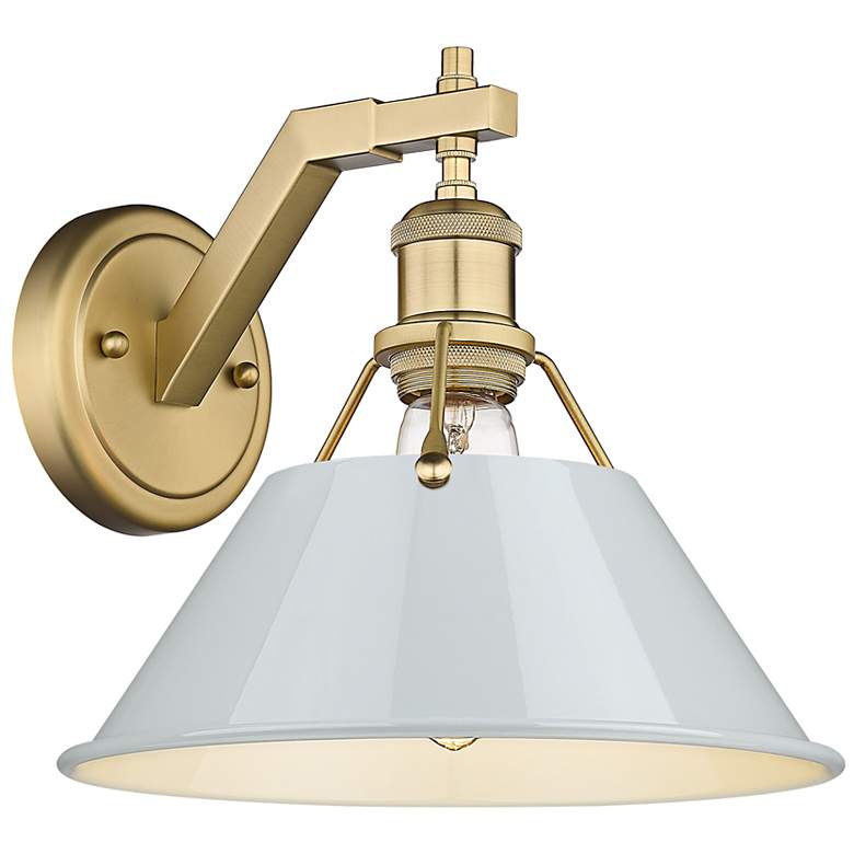 Image 1 Orwell 9 3/4"H Brushed Champagne Bronze Sconce w/ Dusky Blue