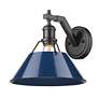 2_Orwell 9 3/4"H Matte Black Wall Sconce w/ Matte Navy Shade more views