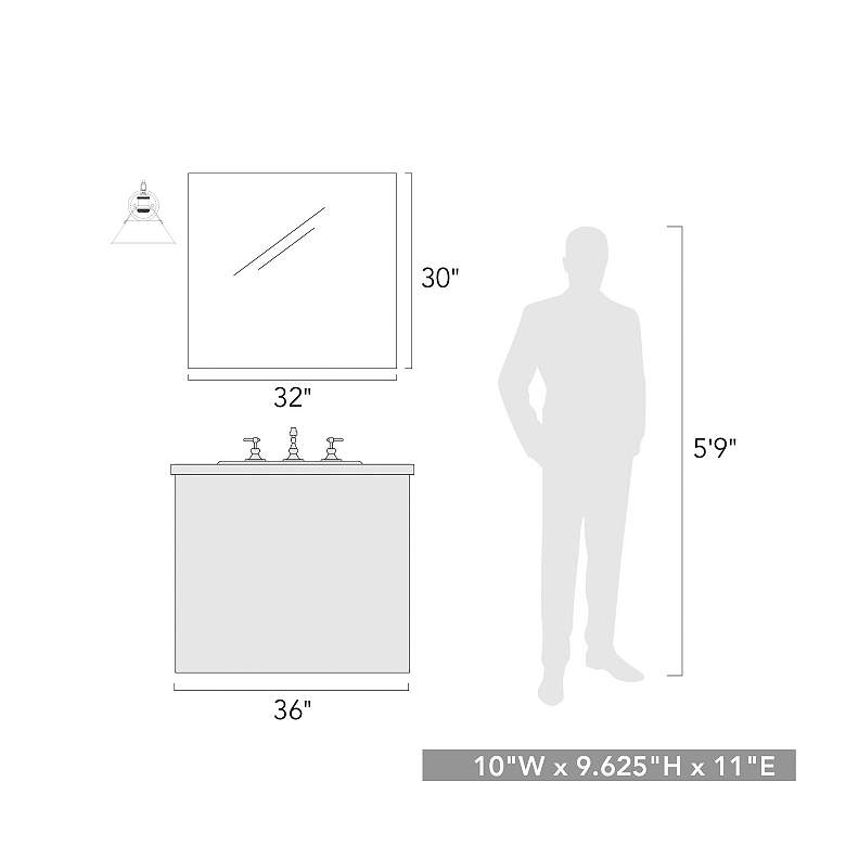 Image 4 Orwell 9 3/4"H Matte Black Wall Sconce w/ Matte Navy Shade more views