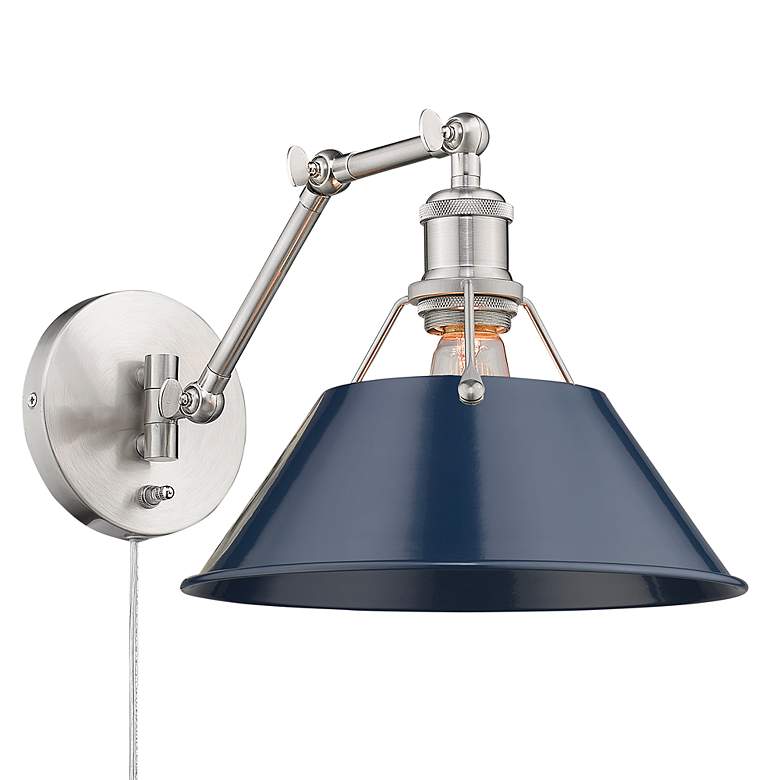 Image 1 Orwell 9" High Pewter Blue Articulating Arm Wall Sconce