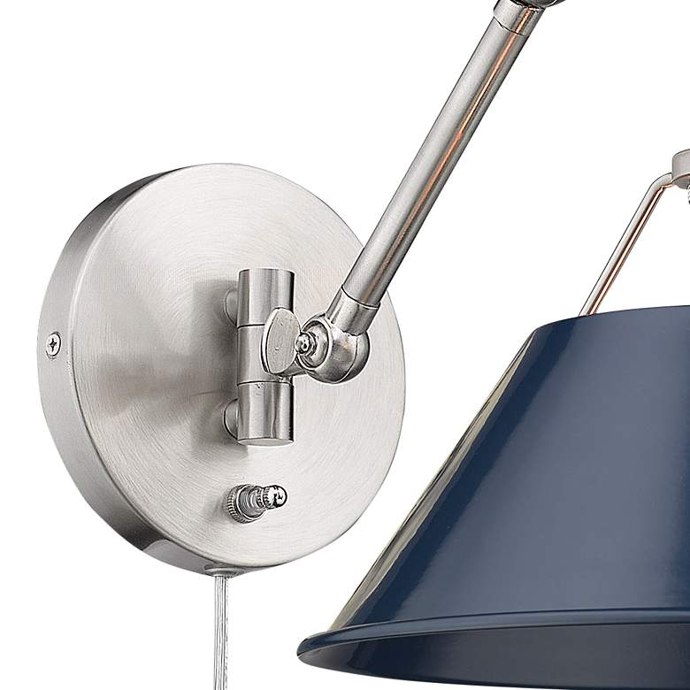 Image 2 Orwell 9" High Pewter Blue Articulating Arm Wall Sconce more views
