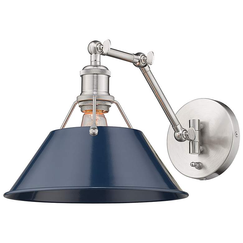 Image 3 Orwell 9" High Pewter Blue Articulating Arm Wall Sconce more views