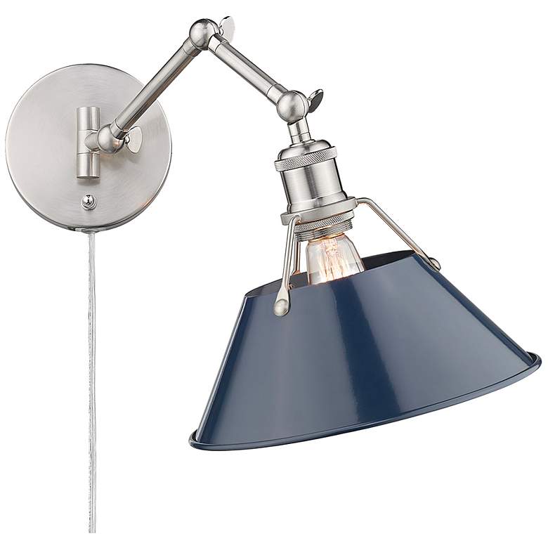 Image 5 Orwell 9" High Pewter Blue Articulating Arm Wall Sconce more views