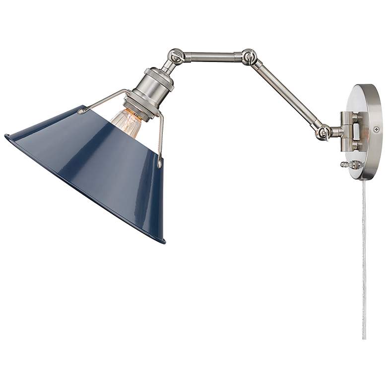 Image 6 Orwell 9" High Pewter Blue Articulating Arm Wall Sconce more views