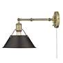 2_Orwell Aged Brass Swing Arm Wall Lamp w/ Rubbed Bronze Shade more views