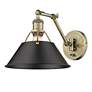 5_Orwell Aged Brass Swing Arm Wall Lamp with Black Shade more views