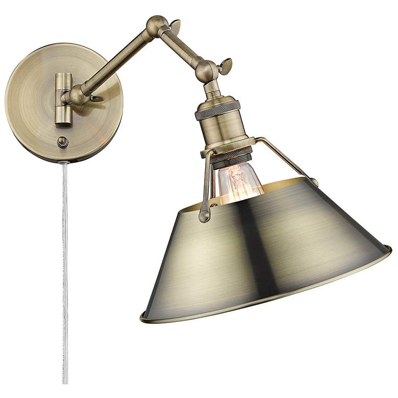 Image 1 Orwell Aged Brass Swing Arm Wall Lamp
