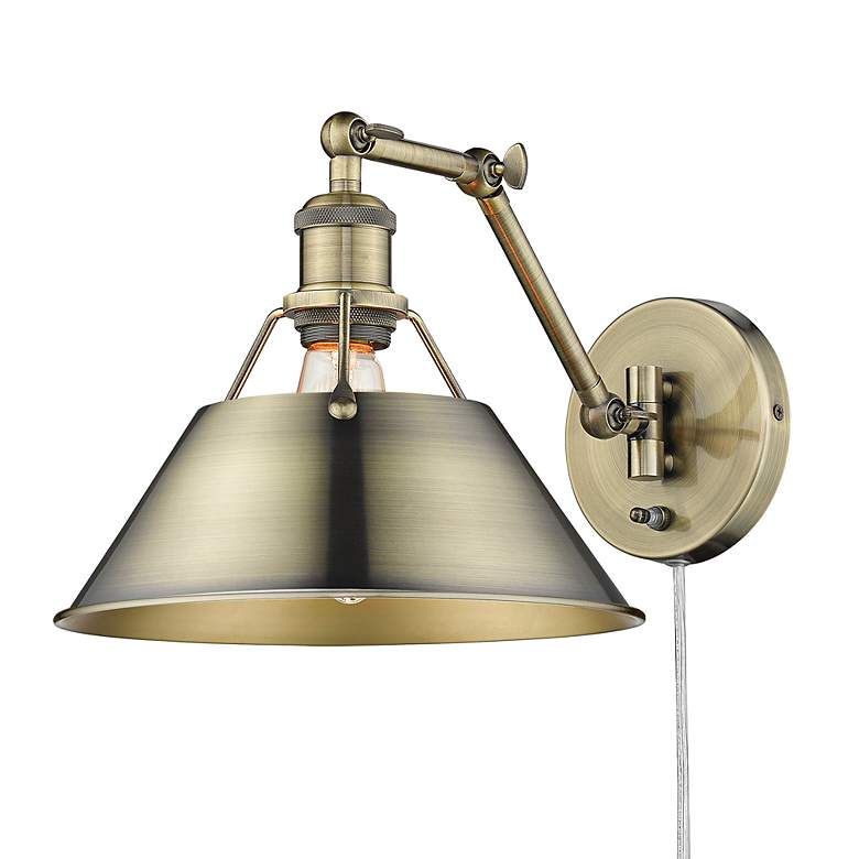 Image 3 Orwell Aged Brass Swing Arm Wall Lamp more views